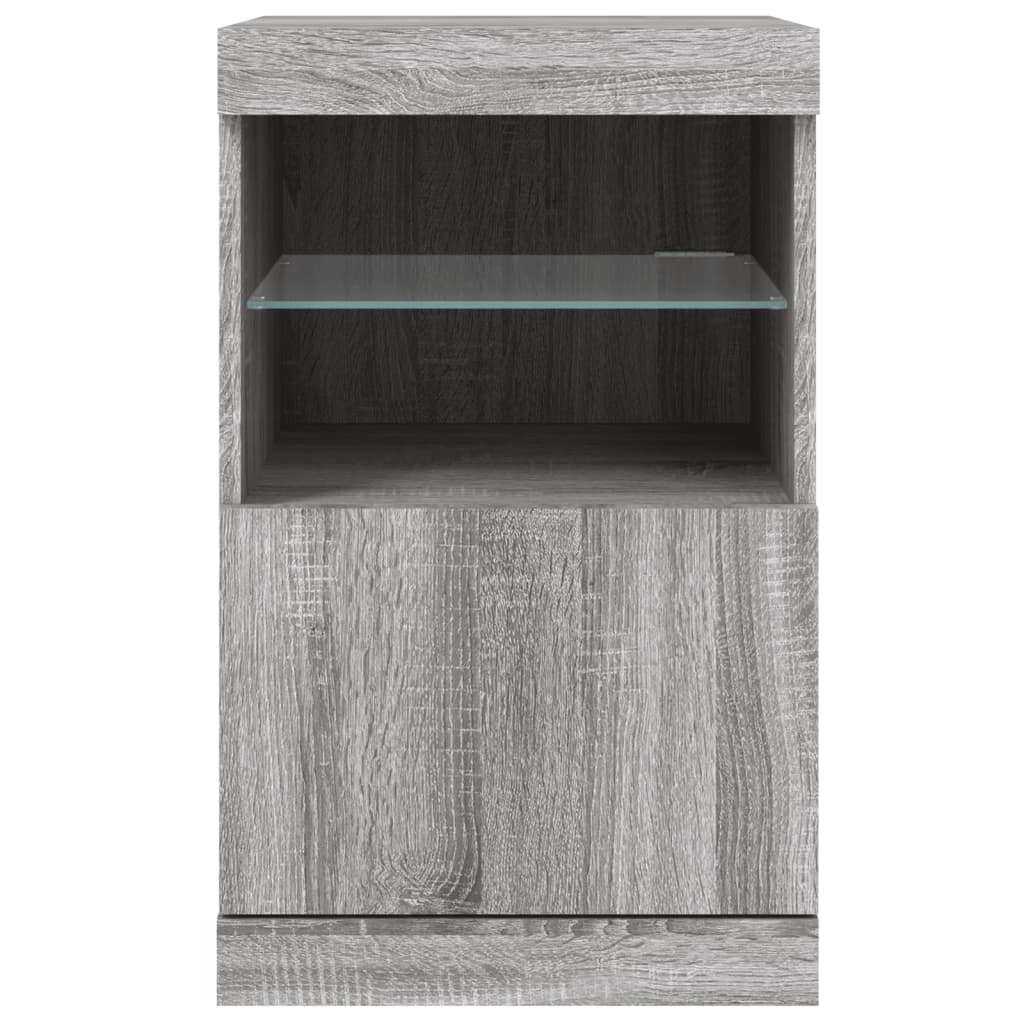 Credenza con Luci LED Grigio Sonoma 41x37x67 cm - homemem39