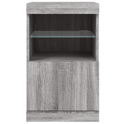 Credenza con Luci LED Grigio Sonoma 41x37x67 cm - homemem39