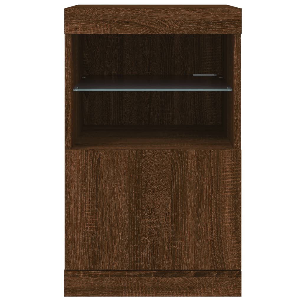 Credenza con Luci LED Rovere Marrone 41x37x67 cm - homemem39