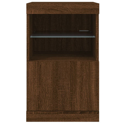 Credenza con Luci LED Rovere Marrone 41x37x67 cm - homemem39