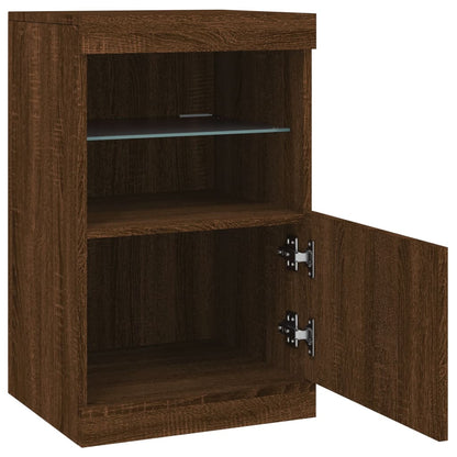 Credenza con Luci LED Rovere Marrone 41x37x67 cm - homemem39