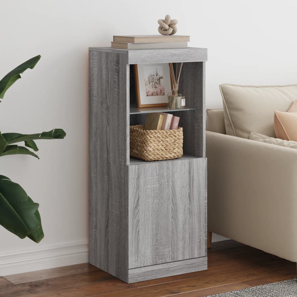 Credenza con Luci LED Grigio Sonoma 41x37x100 cm - homemem39