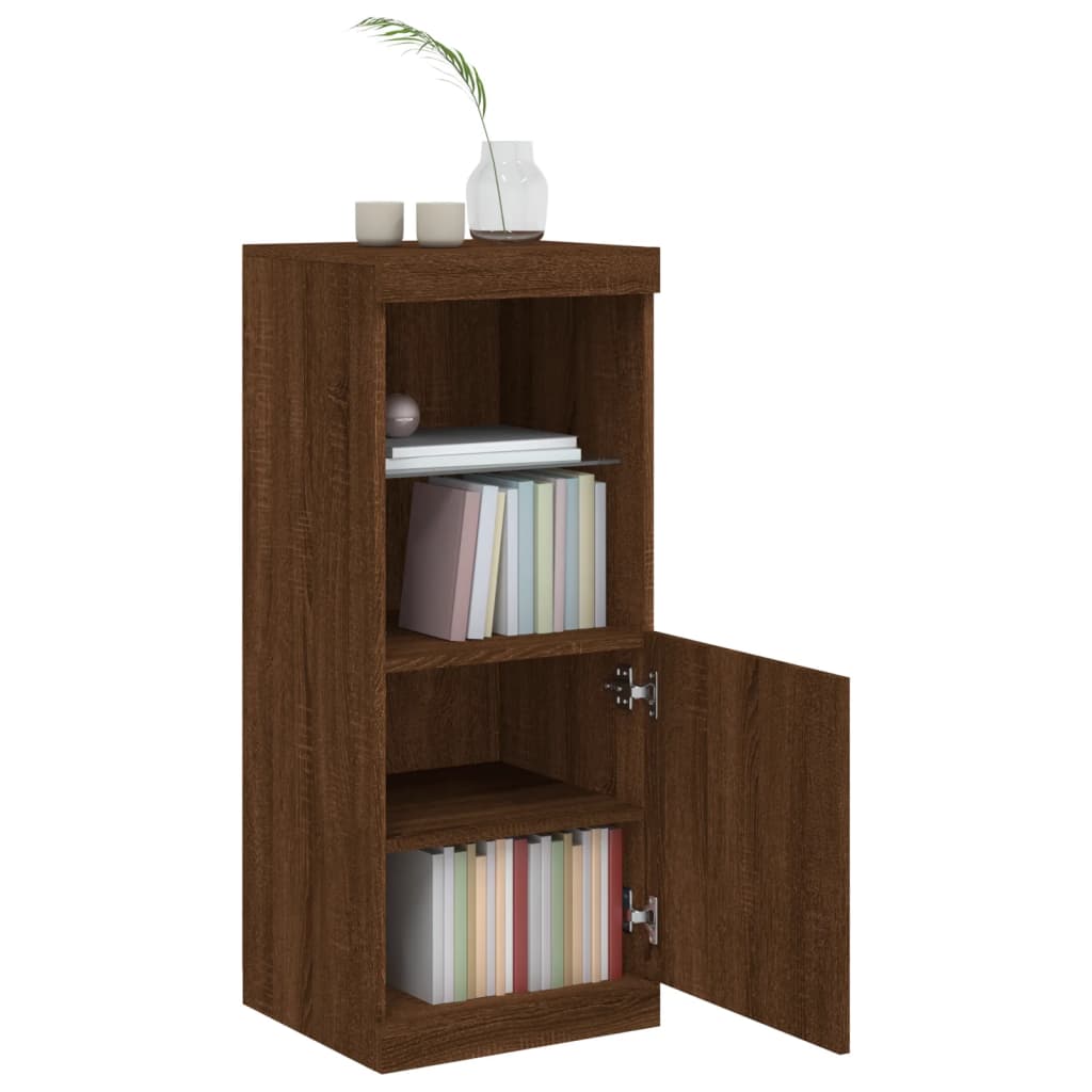 Credenza con Luci LED Rovere Marrone 41x37x100 cm - homemem39