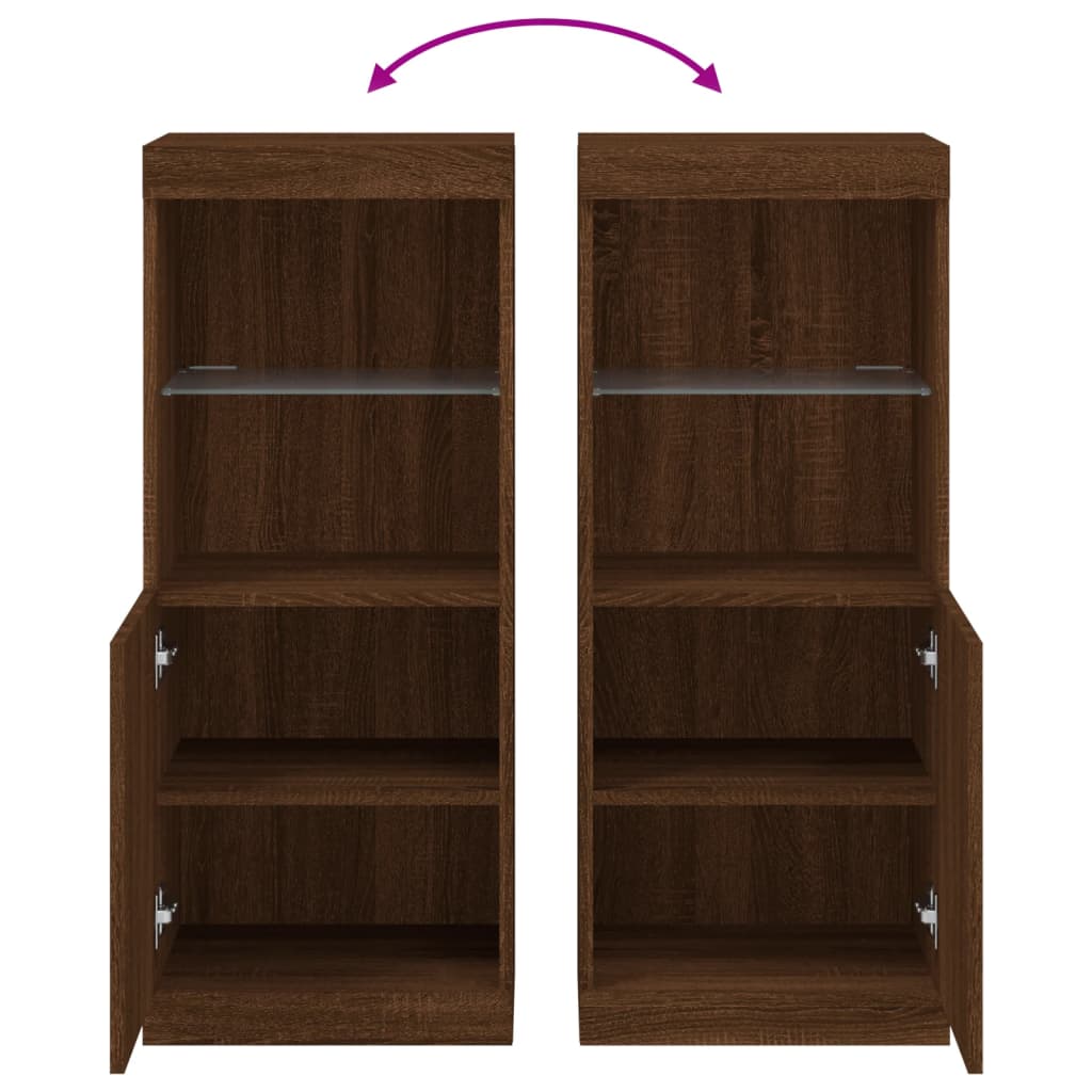 Credenza con Luci LED Rovere Marrone 41x37x100 cm - homemem39