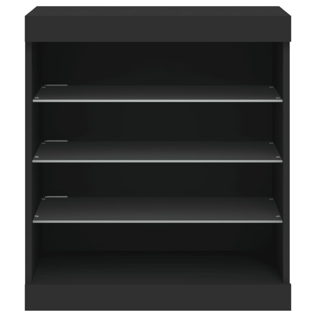 Credenza con Luci LED Nera 60,5x37x67 cm - homemem39