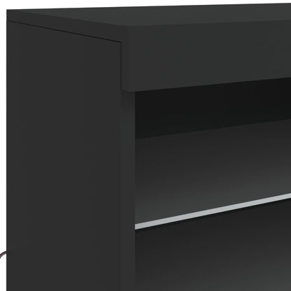 Credenza con Luci LED Nera 60,5x37x67 cm - homemem39