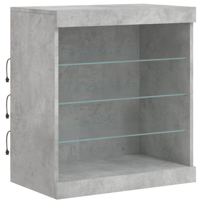 Credenza con Luci LED Grigio Cemento 60,5x37x67 cm - homemem39