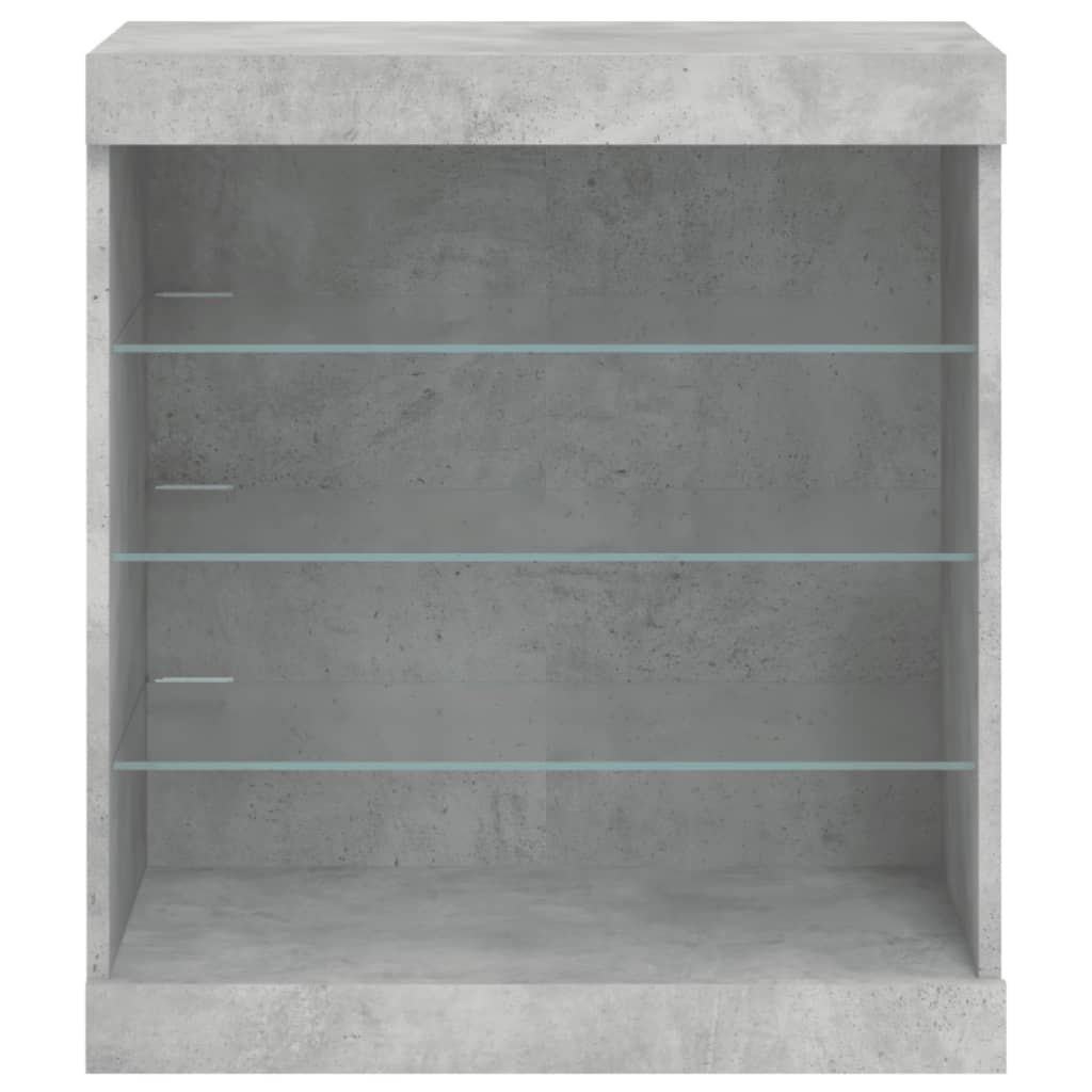 Credenza con Luci LED Grigio Cemento 60,5x37x67 cm - homemem39