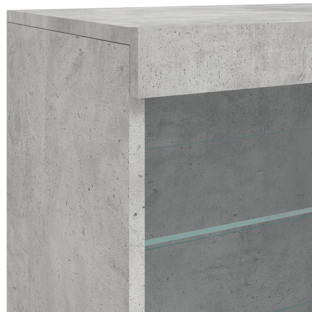 Credenza con Luci LED Grigio Cemento 60,5x37x67 cm - homemem39