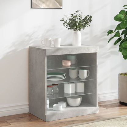 Credenza con Luci LED Grigio Cemento 60,5x37x67 cm - homemem39