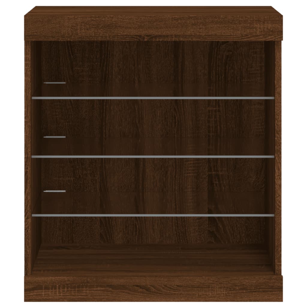 Credenza con Luci LED Rovere Marrone 60,5x37x67 cm - homemem39