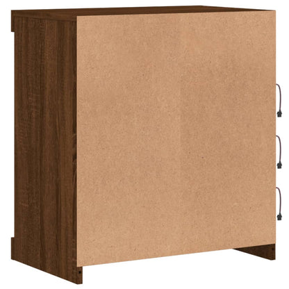 Credenza con Luci LED Rovere Marrone 60,5x37x67 cm - homemem39