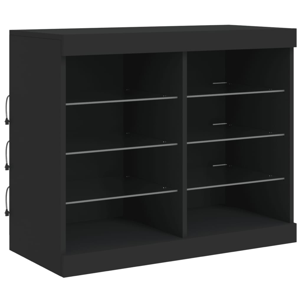 Credenza con Luci LED Nera 81x37x67 cm - homemem39