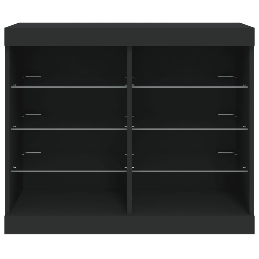 Credenza con Luci LED Nera 81x37x67 cm - homemem39