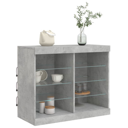 Credenza con Luci LED Grigio Cemento 81x37x67 cm - homemem39