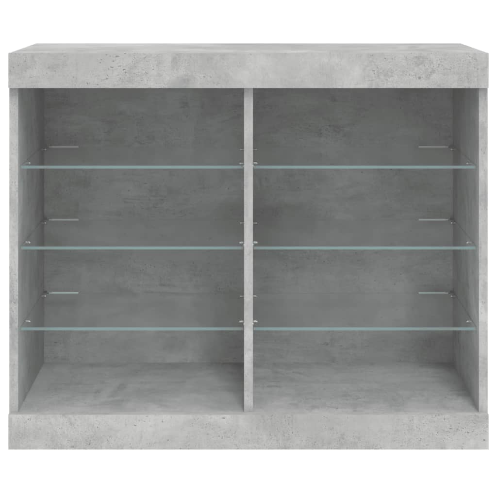 Credenza con Luci LED Grigio Cemento 81x37x67 cm - homemem39