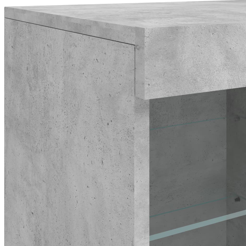 Credenza con Luci LED Grigio Cemento 81x37x67 cm - homemem39