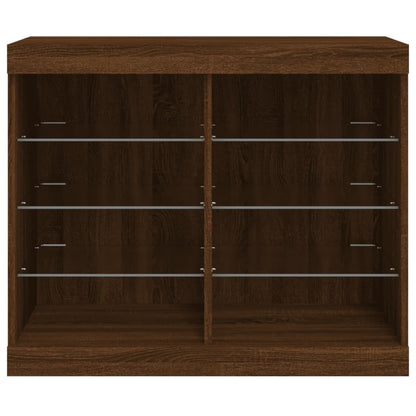 Credenza con Luci LED Rovere Marrone 81x37x67 cm - homemem39