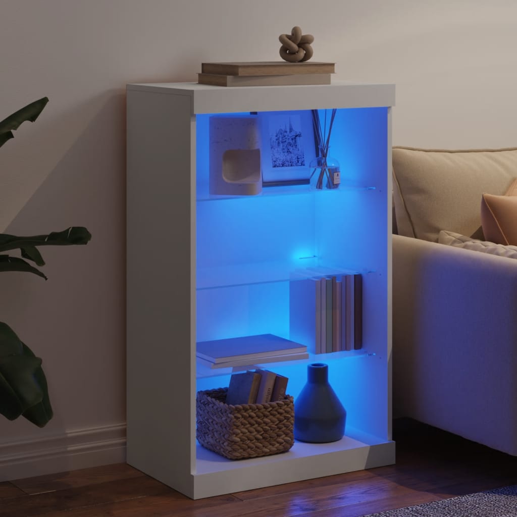 Credenza con Luci LED Bianca 60,5x37x100 cm - homemem39