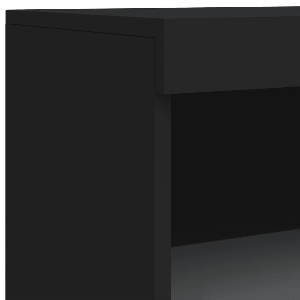 Credenza con Luci LED Nera 60,5x37x100 cm - homemem39