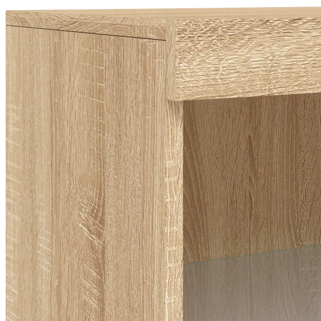 Credenza con Luci LED Rovere Sonoma 60,5x37x100 cm - homemem39