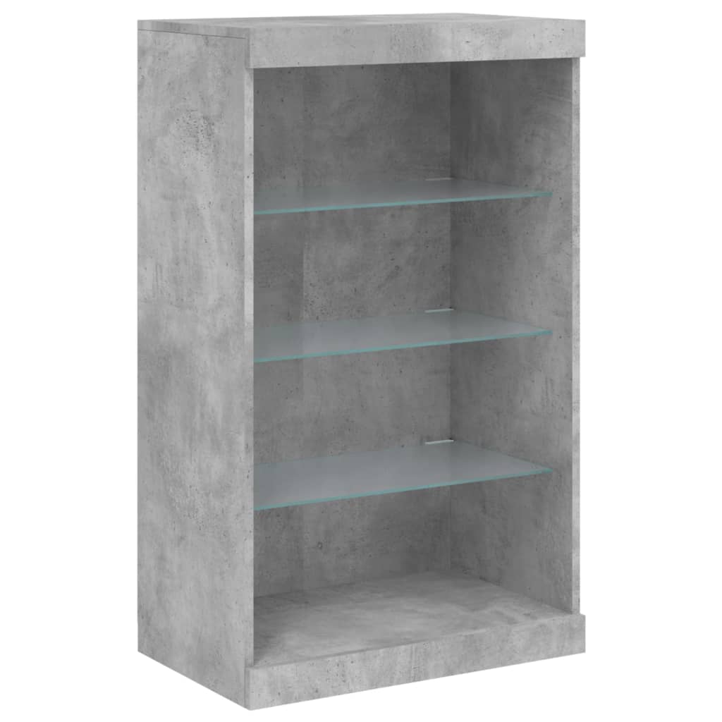 Credenza con Luci LED Grigio Cemento 60,5x37x100 cm - homemem39