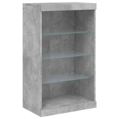 Credenza con Luci LED Grigio Cemento 60,5x37x100 cm - homemem39