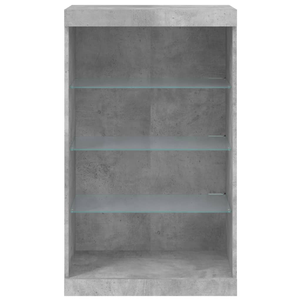 Credenza con Luci LED Grigio Cemento 60,5x37x100 cm - homemem39