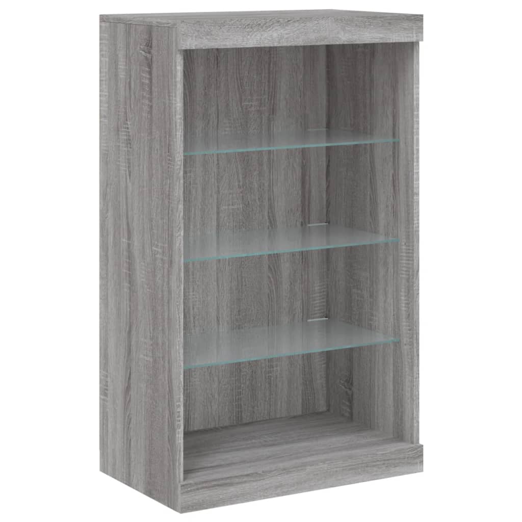 Credenza con Luci LED Grigio Sonoma 60,5x37x100 cm - homemem39