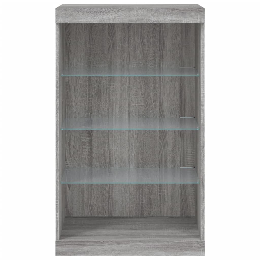 Credenza con Luci LED Grigio Sonoma 60,5x37x100 cm - homemem39