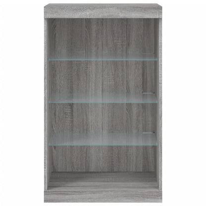 Credenza con Luci LED Grigio Sonoma 60,5x37x100 cm - homemem39