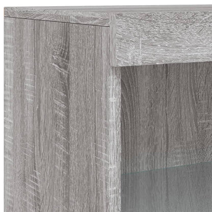 Credenza con Luci LED Grigio Sonoma 60,5x37x100 cm - homemem39