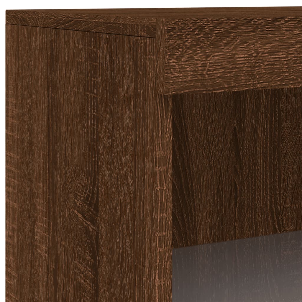 Credenza con Luci LED Rovere Marrone 60,5x37x100 cm - homemem39