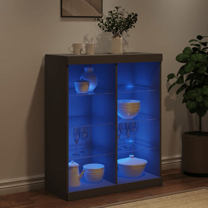 Credenza con Luci LED Nera 81x37x100 cm - homemem39