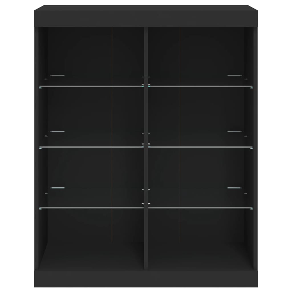 Credenza con Luci LED Nera 81x37x100 cm - homemem39