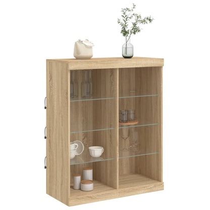 Credenza con Luci LED Rovere Sonoma 81x37x100 cm - homemem39