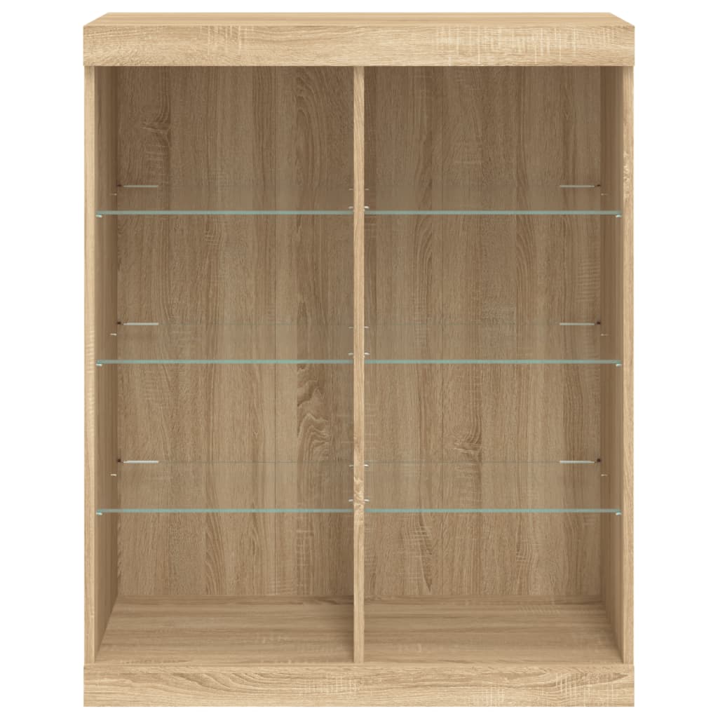 Credenza con Luci LED Rovere Sonoma 81x37x100 cm - homemem39