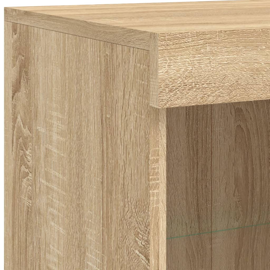 Credenza con Luci LED Rovere Sonoma 81x37x100 cm - homemem39