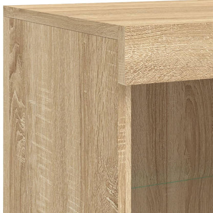 Credenza con Luci LED Rovere Sonoma 81x37x100 cm - homemem39