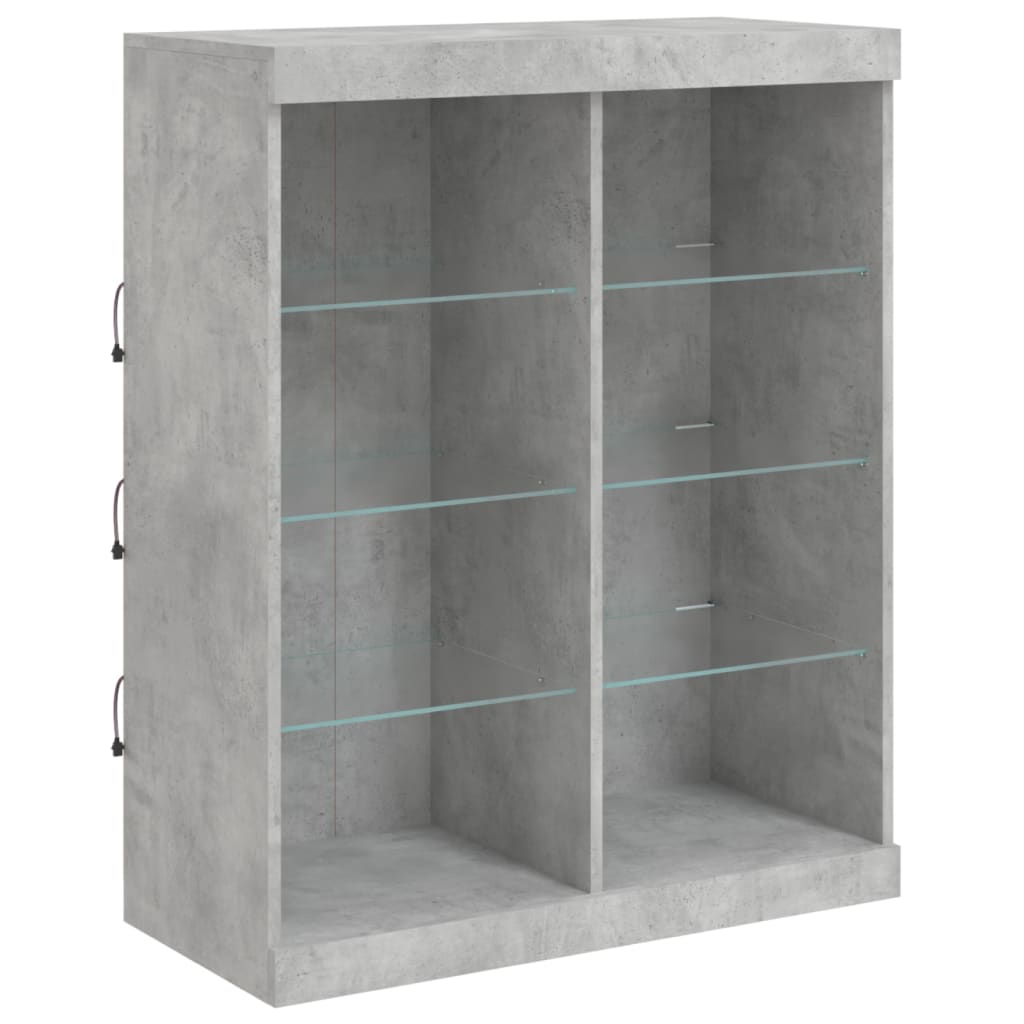 Credenza con Luci LED Grigio Cemento 81x37x100 cm - homemem39