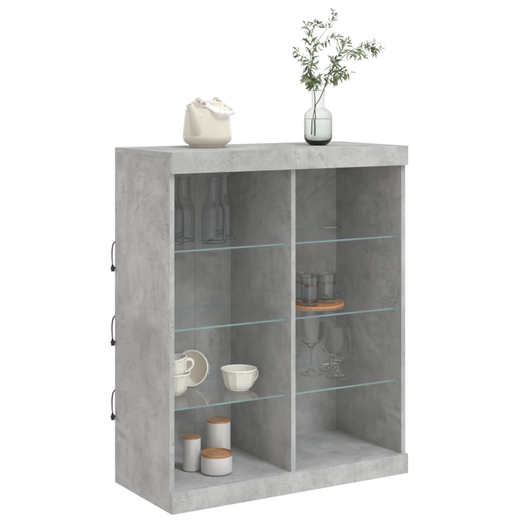 Credenza con Luci LED Grigio Cemento 81x37x100 cm - homemem39