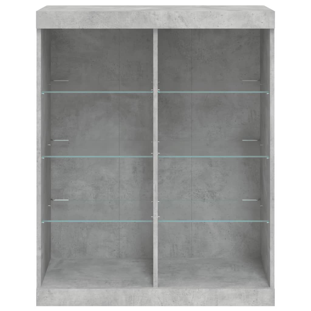 Credenza con Luci LED Grigio Cemento 81x37x100 cm - homemem39