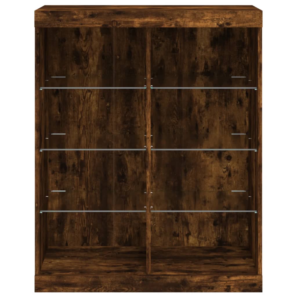 Credenza con Luci LED Rovere Fumo 81x37x100 cm - homemem39