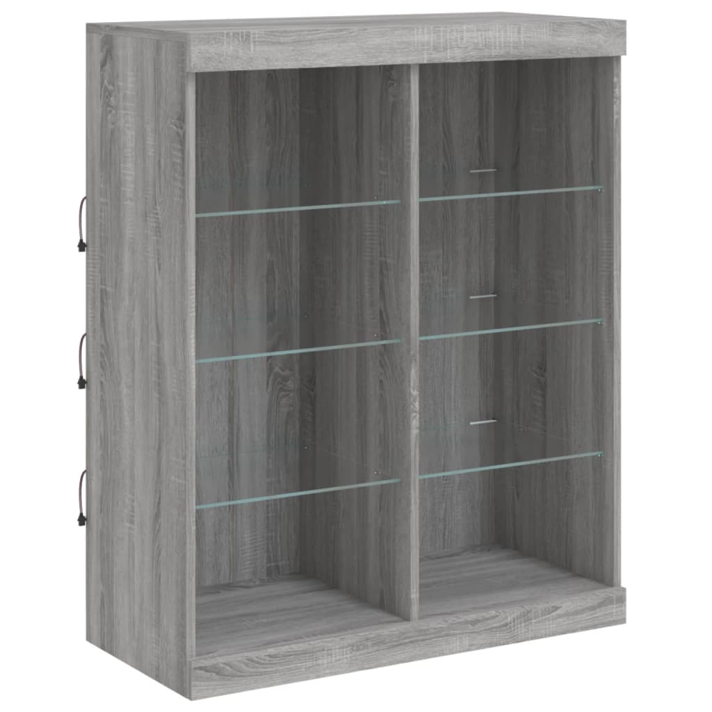 Credenza con Luci LED Grigio Sonoma 81x37x100 cm - homemem39