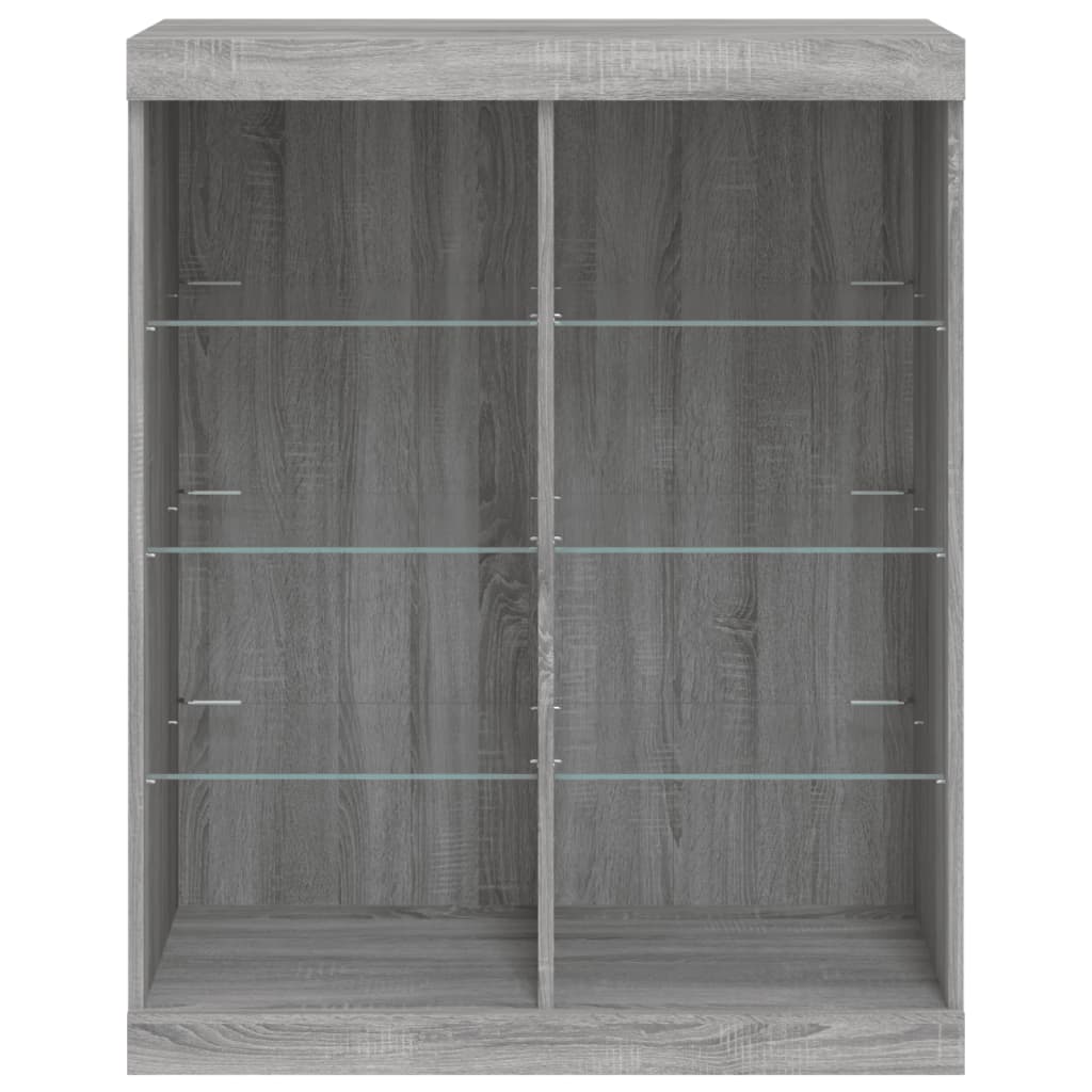 Credenza con Luci LED Grigio Sonoma 81x37x100 cm - homemem39