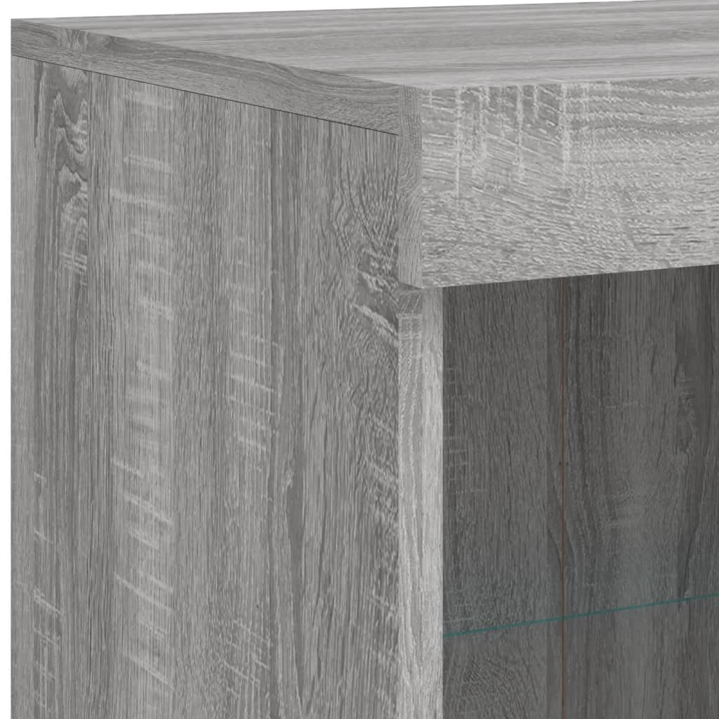 Credenza con Luci LED Grigio Sonoma 81x37x100 cm - homemem39