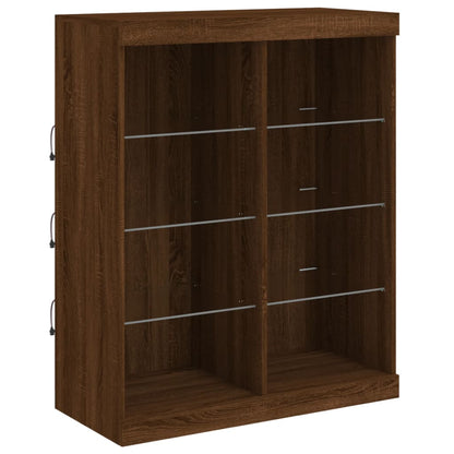 Credenza con Luci LED Rovere Marrone 81x37x100 cm - homemem39