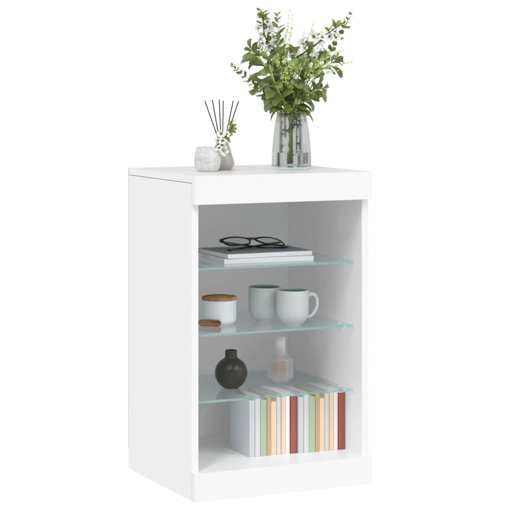 Credenza con Luci LED Bianca 41x37x67 cm - homemem39