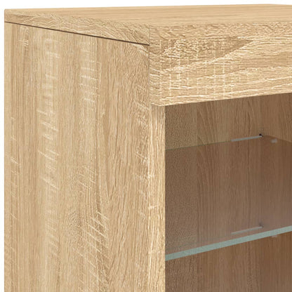 Credenza con Luci LED Rovere Sonoma 41x37x67 cm - homemem39