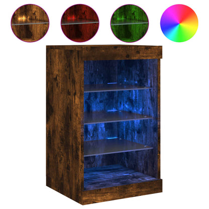 Credenza con Luci LED Rovere Fumo 41x37x67 cm - homemem39